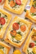 Close up of the Tomato Tart Puff Pastry recipe image only pin.