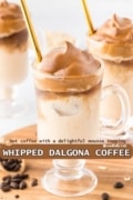 Pin 1 for the Whipped Dalgona Coffee featuring 3 mugs.
