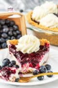 Image only pin for the Blueberry Cheesecake Pie Recipe.