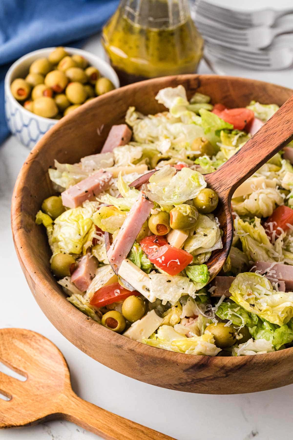 1905 salad in a wooden bowl.