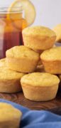 An image only Pinterest pin for the creamed corn cornbread muffins recipe.