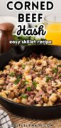 Corned beef hash recipe Pinterest image.