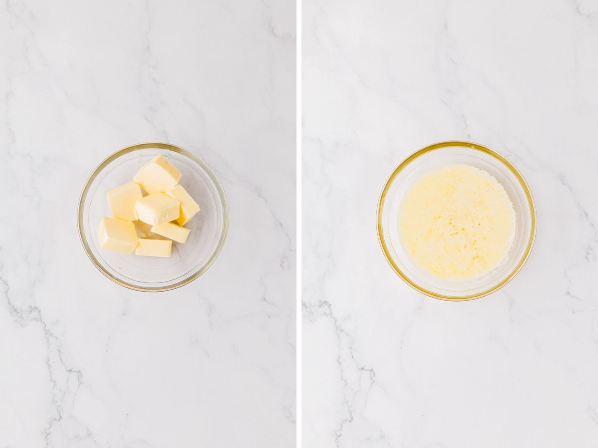 Butter melted in a bowl.