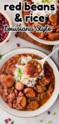 Red beans and rice Pinterest image.