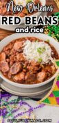 Red beans and rice Pinterest image.