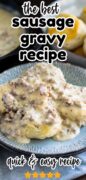Sausage gravy Pinterest image.
