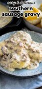 Sausage gravy Pinterest image.