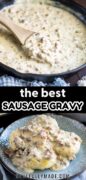 Sausage gravy Pinterest image.