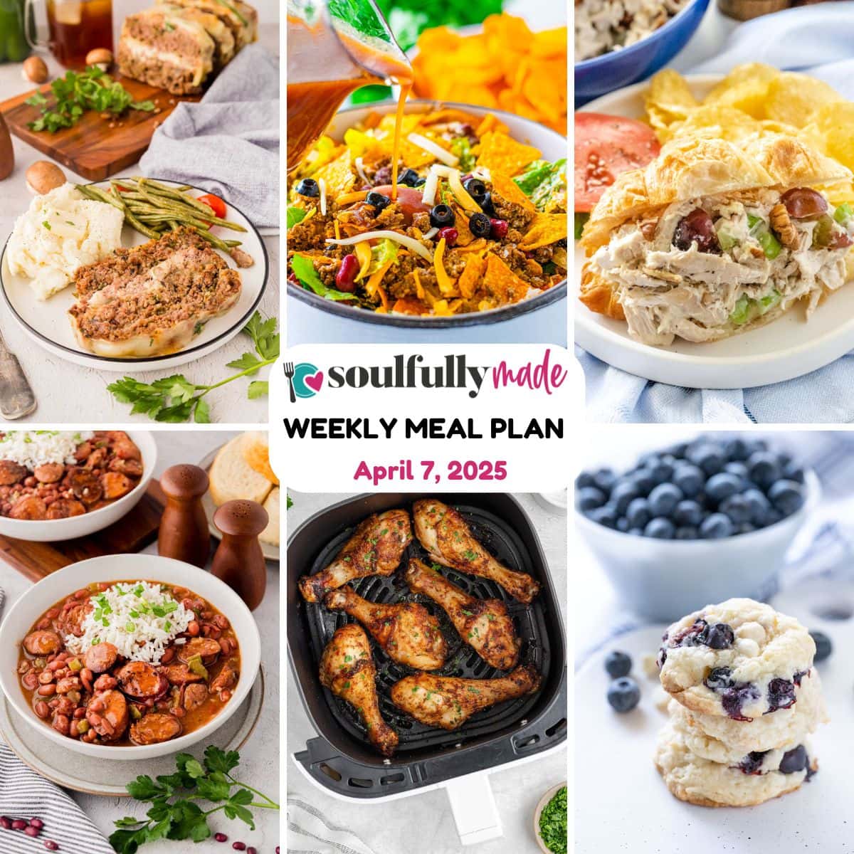 Weekly Meal Plan April 7, 2025 graphic.