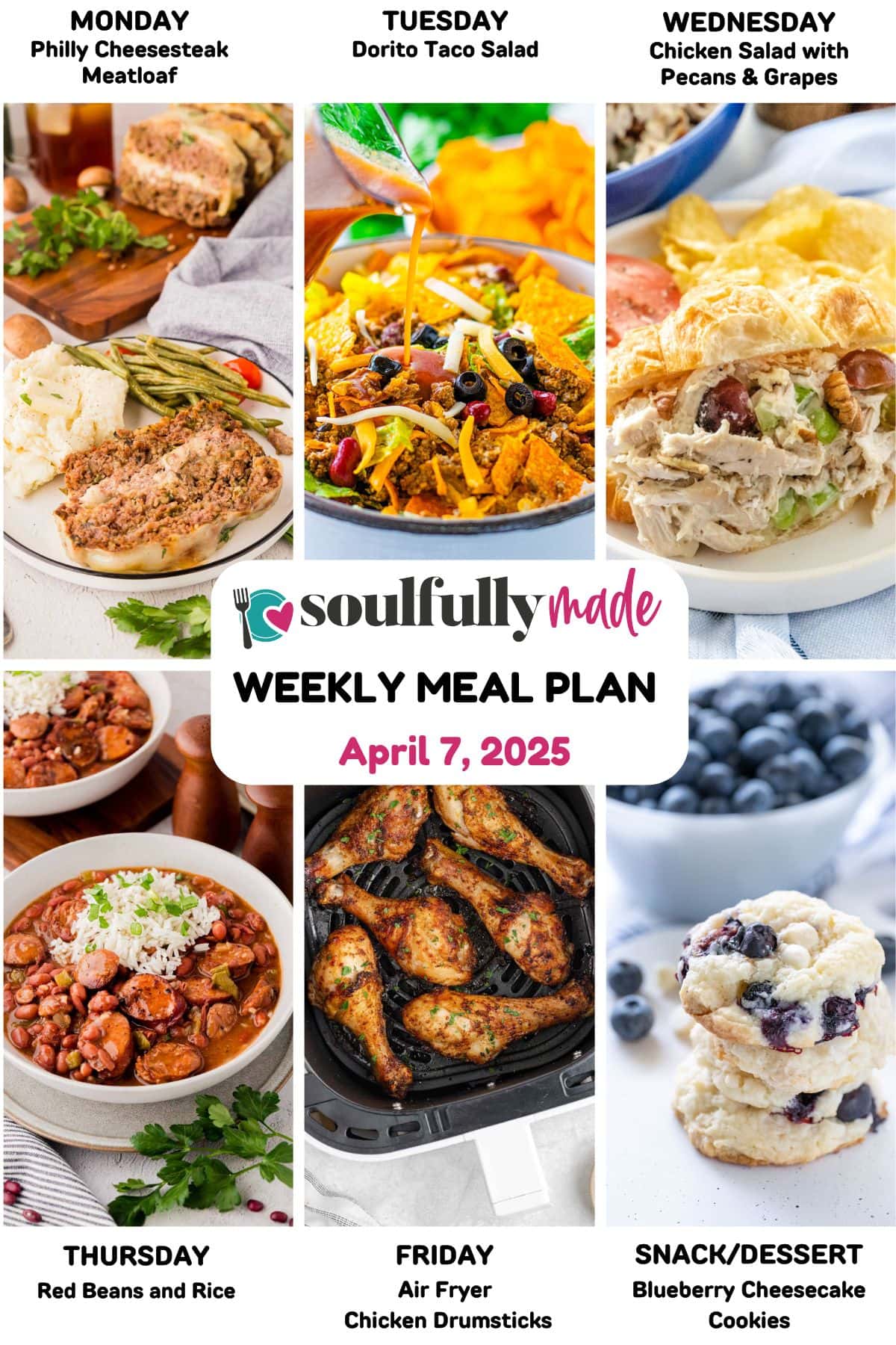 Weekly Meal Plan April 7, 2025 graphic.