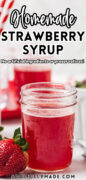 Homemade Strawberry Syrup Recipe Pinterest Image