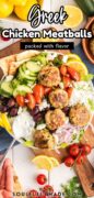 Greek chicken meatballs recipe pinterest image