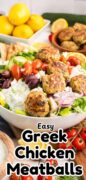 Greek chicken meatballs recipe pinterest image