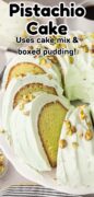 Pistachio pudding cake recipe Pinterest image