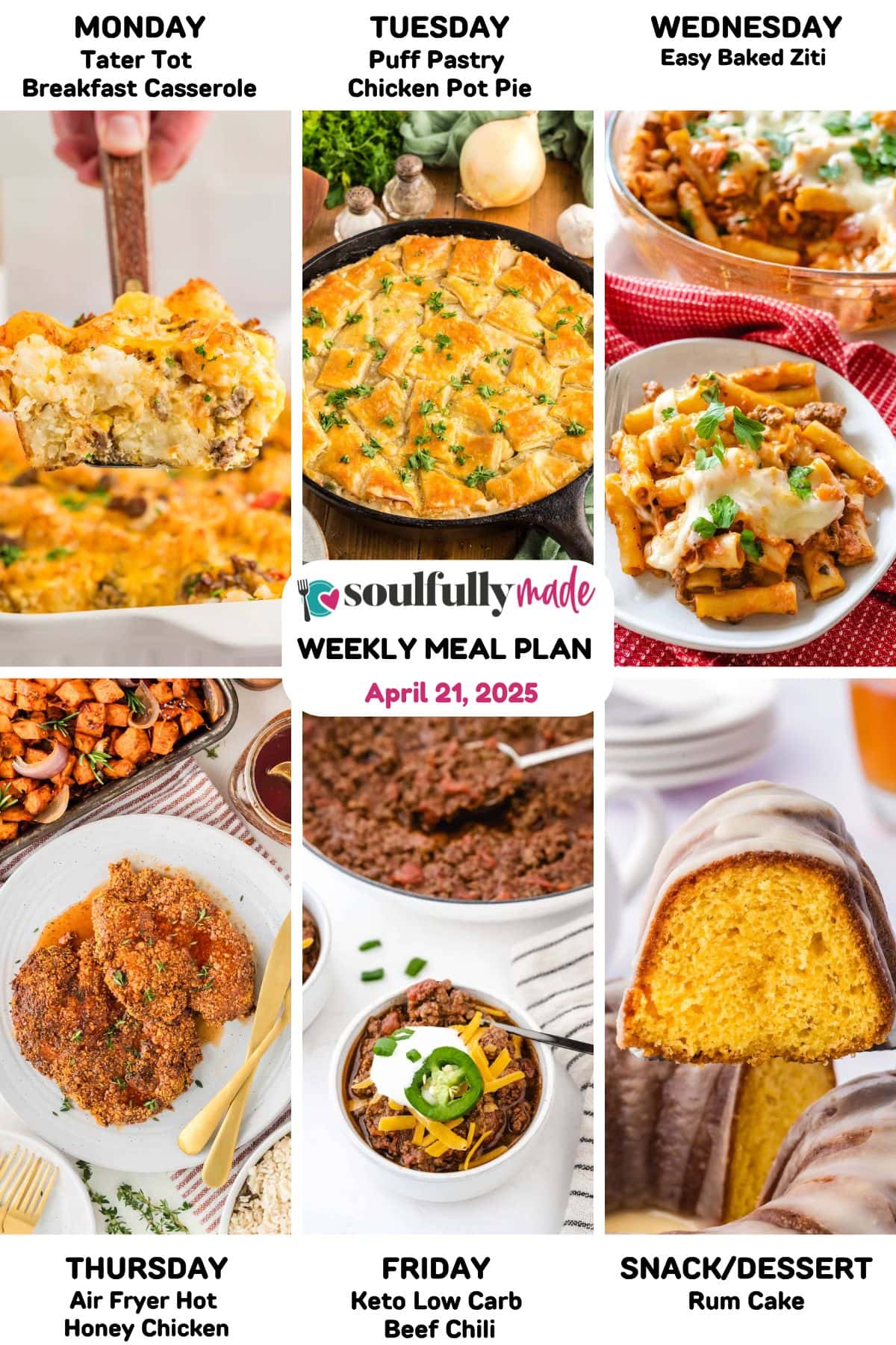 Weekly Meal Plan April 21, 2025 Graphic