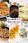 Weekly meal plan graphic for April 14, 2025.