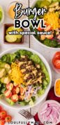 Big Mac Cheeseburger Salad Pinterest image