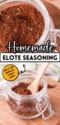 Homemade Mexican Elote street corn seasoning spice blend recipe pinterest image