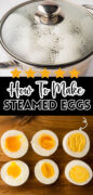 How To Steam Hardboiled Eggs Recipe Pinterest image