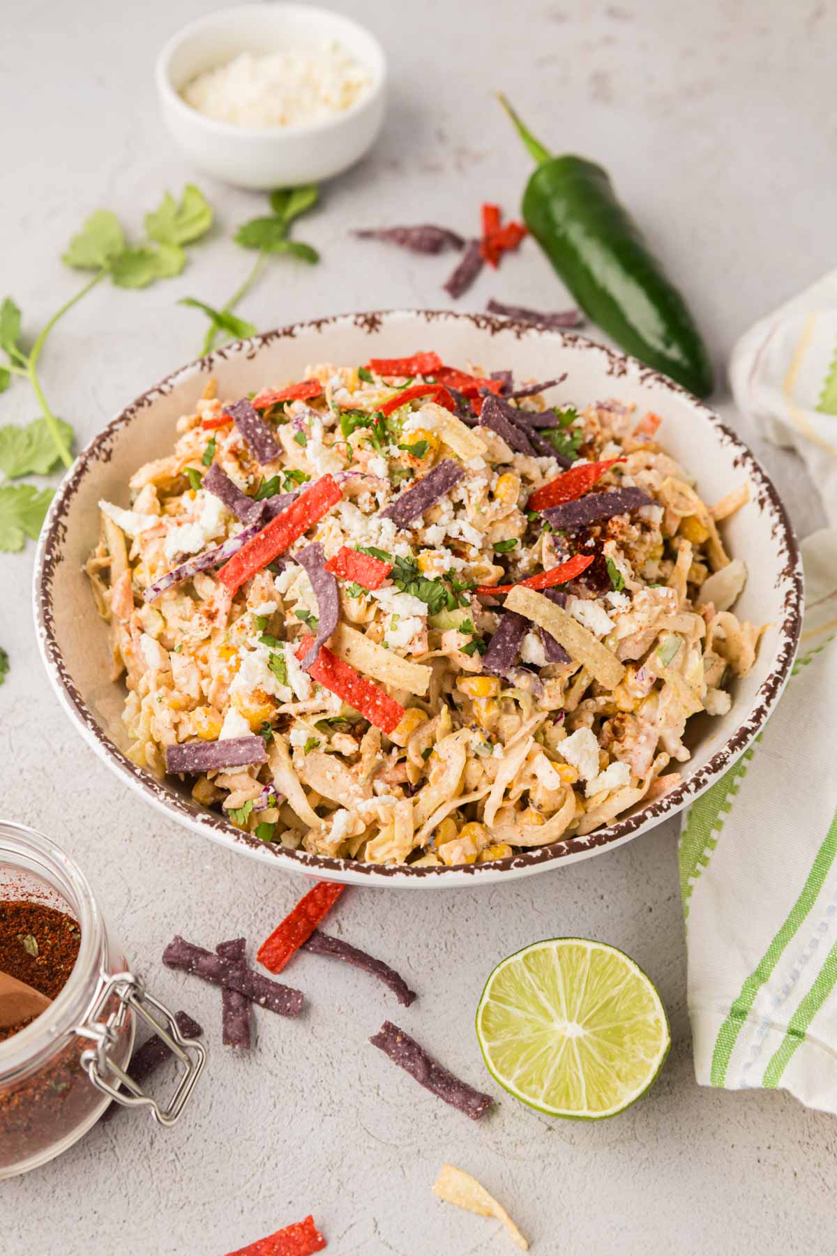 A bowl of Mexican coleslaw.