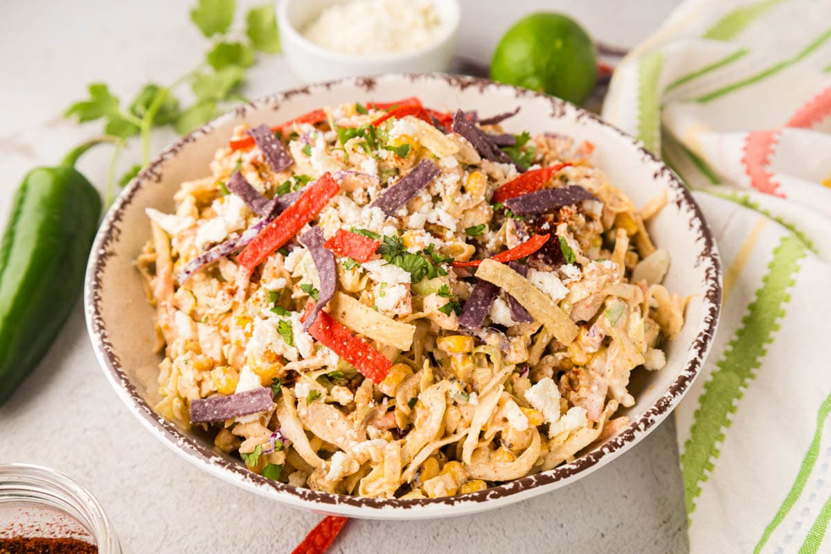 A bowl of Mexican coleslaw.