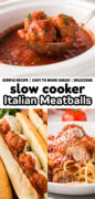 Slow Cooker Italian Meatballs Recipe Pinterest image