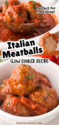 Slow Cooker Italian Meatballs Recipe Pinterest image