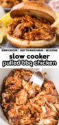 Slow Cooker BBQ Pulled Chicken Recipe Pinterest image