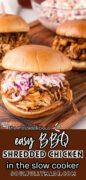 Slow Cooker BBQ Pulled Chicken Recipe Pinterest image