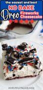 Fireworks Oreo Cheesecake Pinterest image.