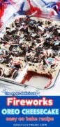 Fireworks Oreo Cheesecake Pinterest image.