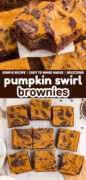 Pumpkin Swirl Brownies Recipe Pinterest image