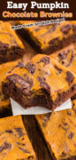 Pumpkin Swirl Brownies Recipe Pinterest image