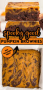 Pumpkin Swirl Brownies Recipe Pinterest image