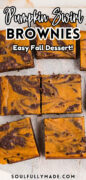 Pumpkin Swirl Brownies Recipe Pinterest image