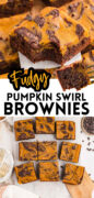 Pumpkin Swirl Brownies Recipe Pinterest image