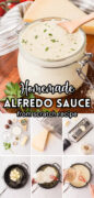 Homemade Alfredo Sause recipe Pinterest image