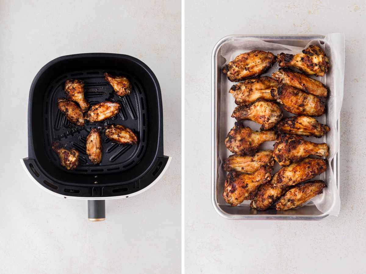 Lemon pepper wings after being air fried.