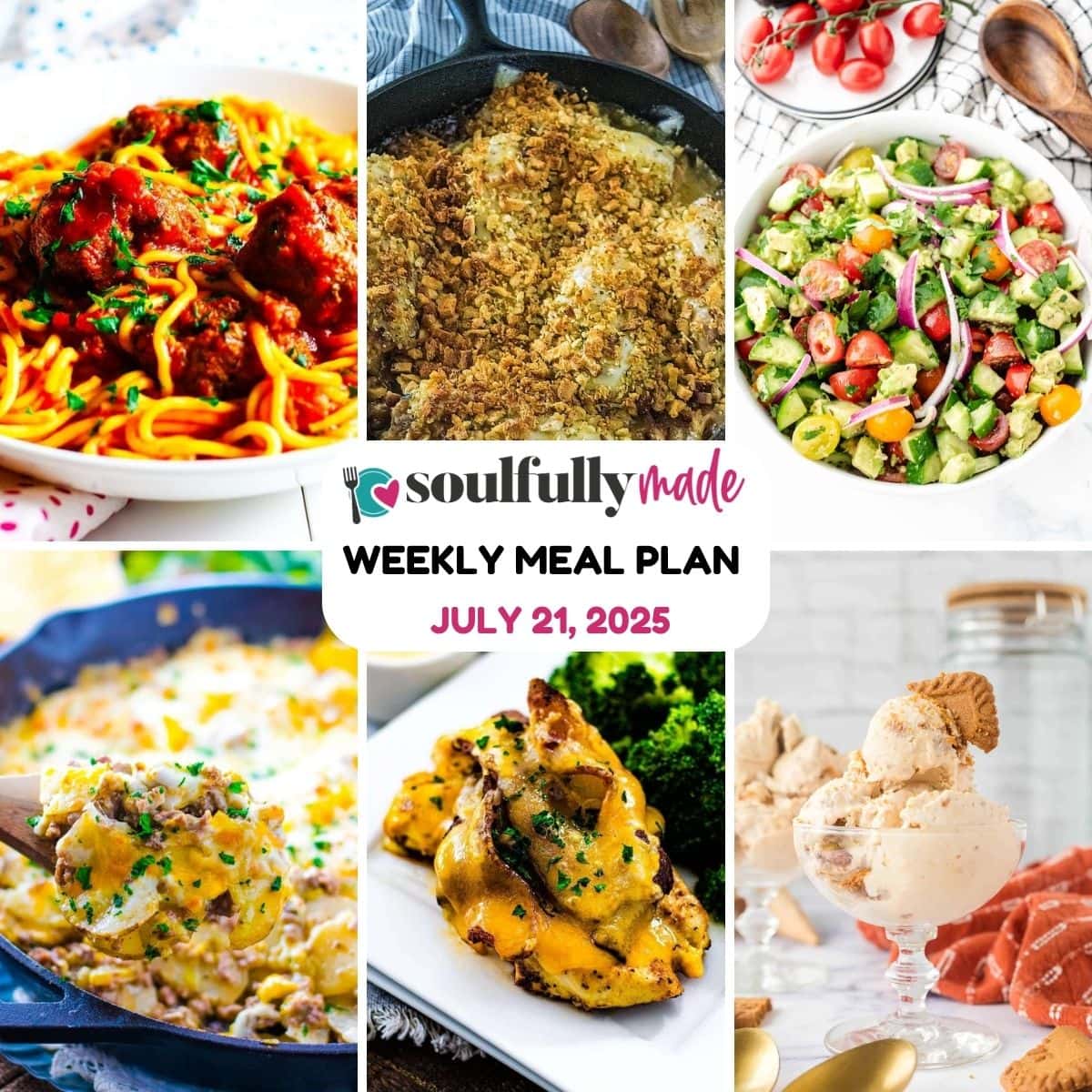 Soulfully Made weekly meal plan for July 14 2025 graphic image