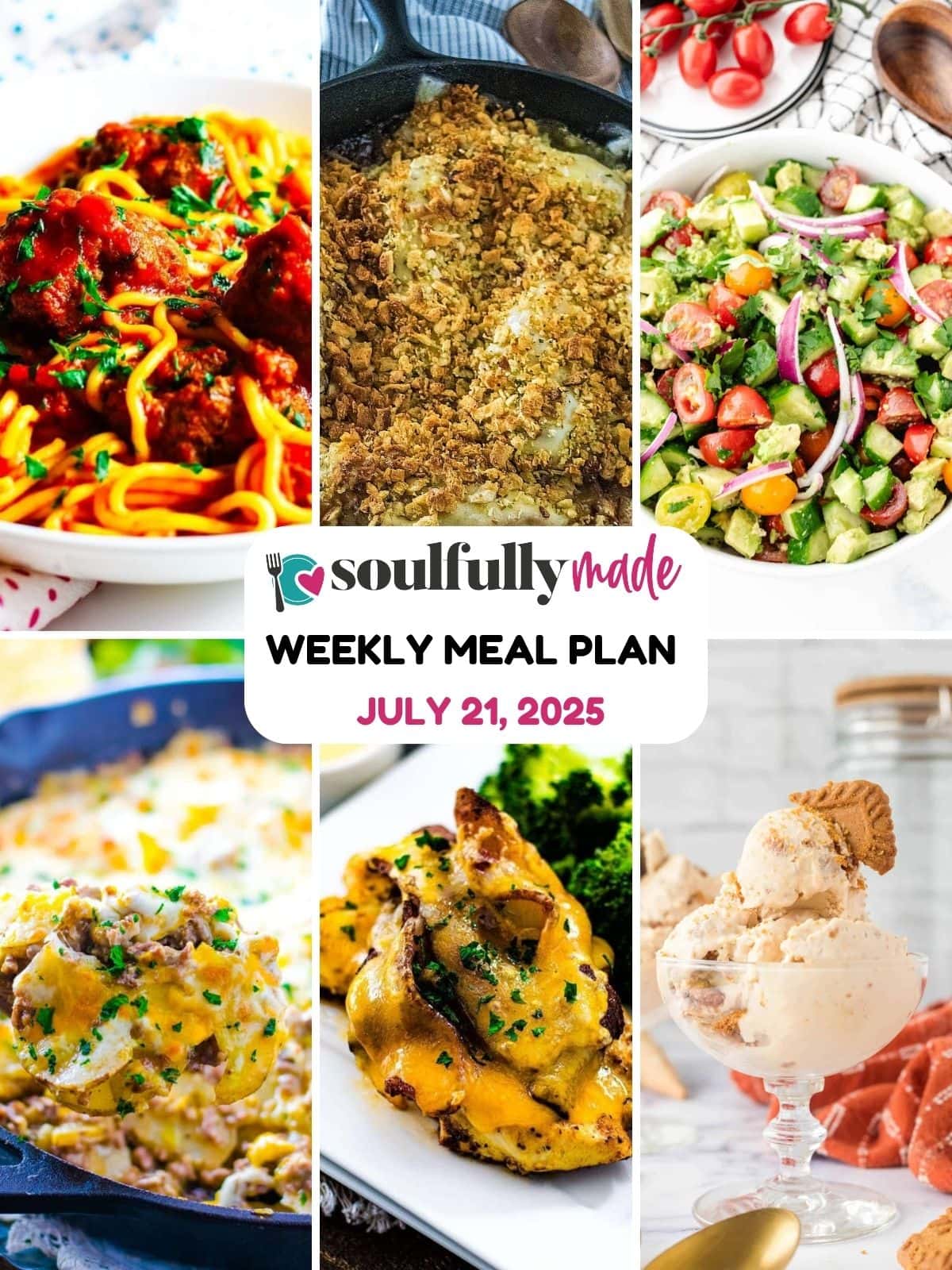 Soulfully Made weekly meal plan for July 21 2025 graphic image