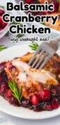Balsamic Cranberry Chicken pinterest image