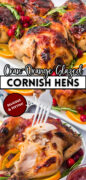 Cranberry Orange Glazed Cornish Hens Pinterest image