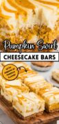 Pumpkin Cheesecake Bars Recipe Pinterest image