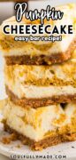 Pumpkin Cheesecake Bars Recipe Pinterest image