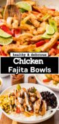 Chicken Fajita Bowls Pinterest image