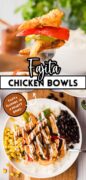 Chicken Fajita Bowls Pinterest image