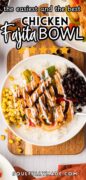 Chicken Fajita Bowls Pinterest image