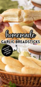 Garlic Breadsticks Olive Garden Copycat Recipe Pinterest image