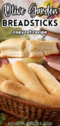 Garlic Breadsticks Olive Garden Copycat Recipe Pinterest image