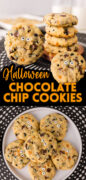 Halloween Chocolate Chip Cookies Pinterest image